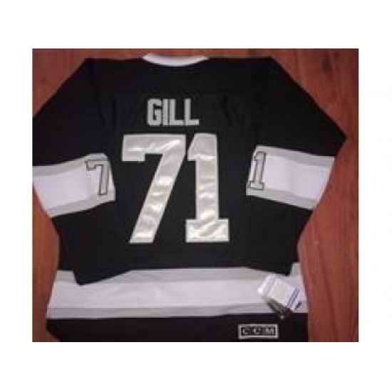 NHL Los Angeles Kings #71 GILL Black-white CCM C Patch Jersey